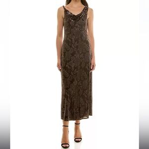 NWT Taylor- Women's Cowl Neck Slip Maxi Dress 6